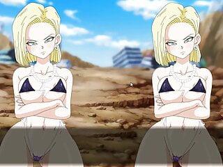 Sexy Hentai Schlampe spielt mit zwei Schwänzen