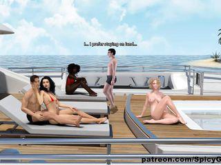 Abenteuerlustige sexy Luder spielen an der Yacht
