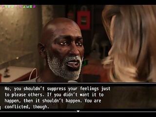 Der Bürofick mit der Frau im Büro und mehreren Männern