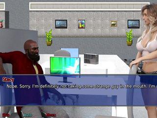 Das Büro Frau Stacy spielt mit ihrem neuen Spielzeug